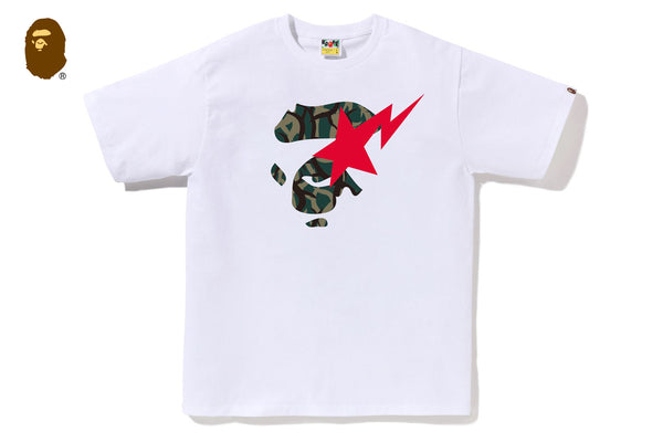 TRIAL CAMO APE FACE STA TEE | bape.com