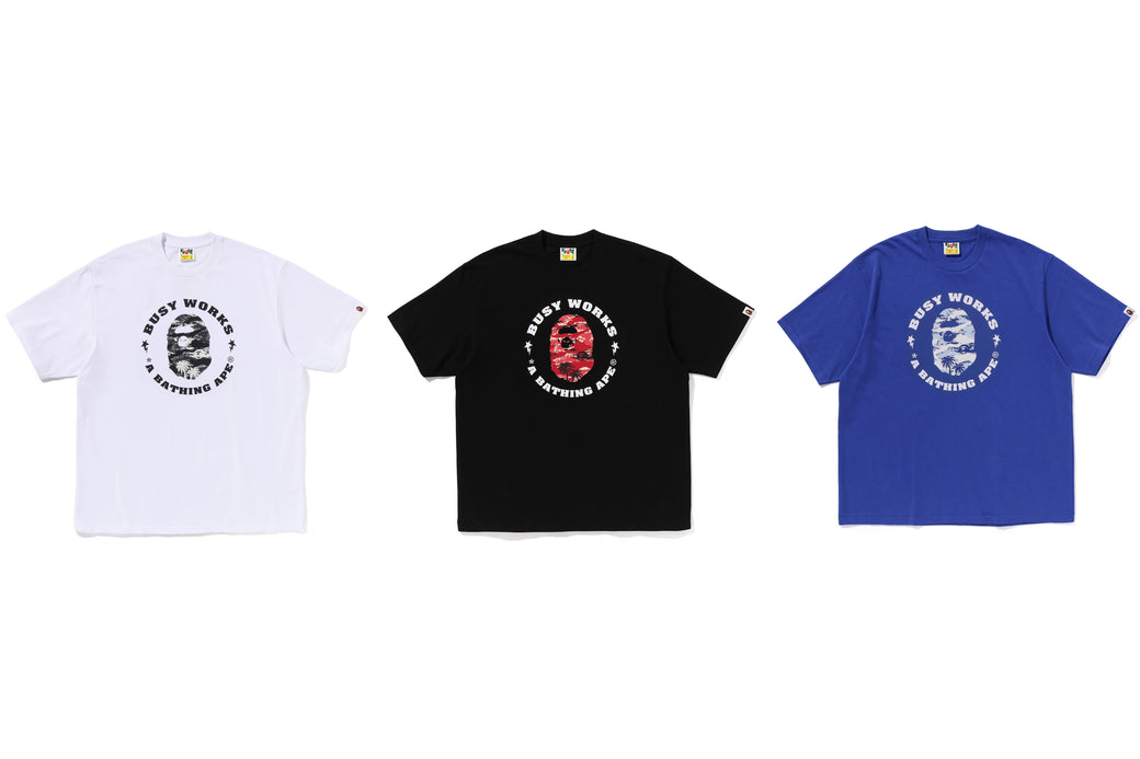 【A BATHING APE】PALM TREE CAMO BUSY WORKS STA RELAXED TEE A BATHING APE® Palm Tree Camo Busy Works STA Relaxed Fit Tee