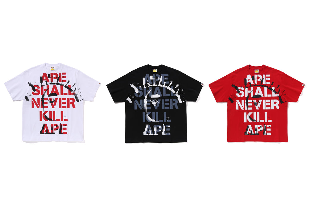 SPRAY PRINT COLLEGE RELAXED FIT TEE | bape.com