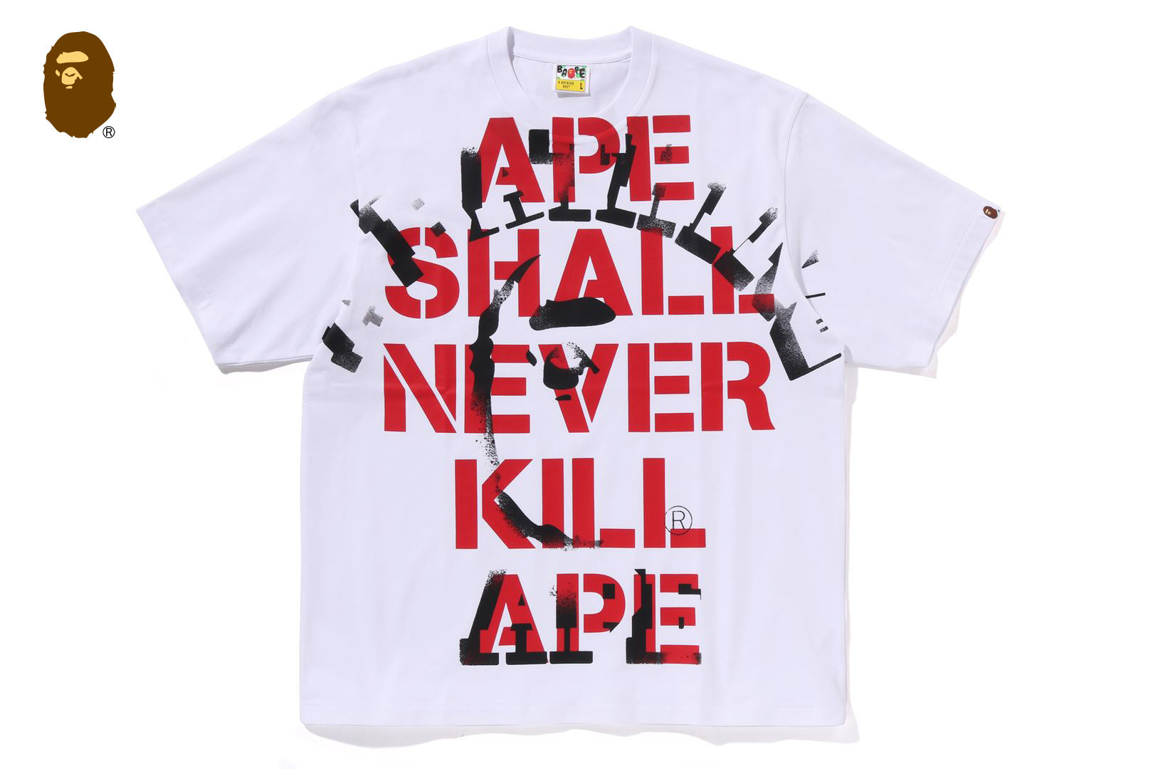 SPRAY PRINT COLLEGE RELAXED FIT TEE | bape.com
