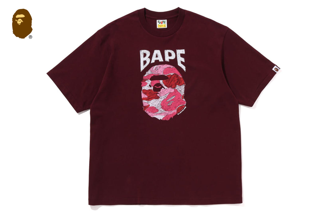 ABC CAMO HAND DRAW APE HEAD RELAXED FIT TEE | bape.com