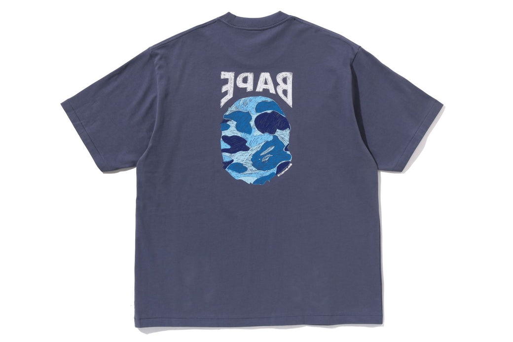 ABC CAMO HAND DRAW APE HEAD RELAXED FIT TEE | bape.com