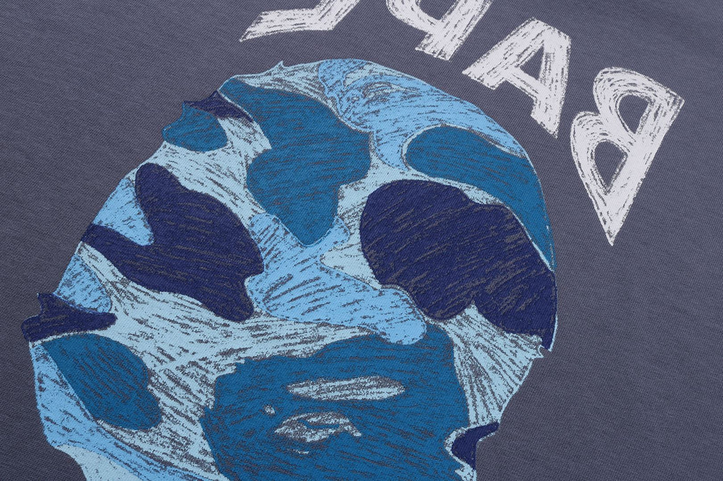 ABC CAMO HAND DRAW APE HEAD RELAXED FIT TEE | bape.com
