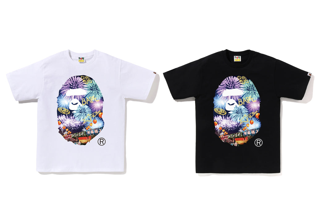 FIREWORK APE HEAD PHOTO TEE | bape.com