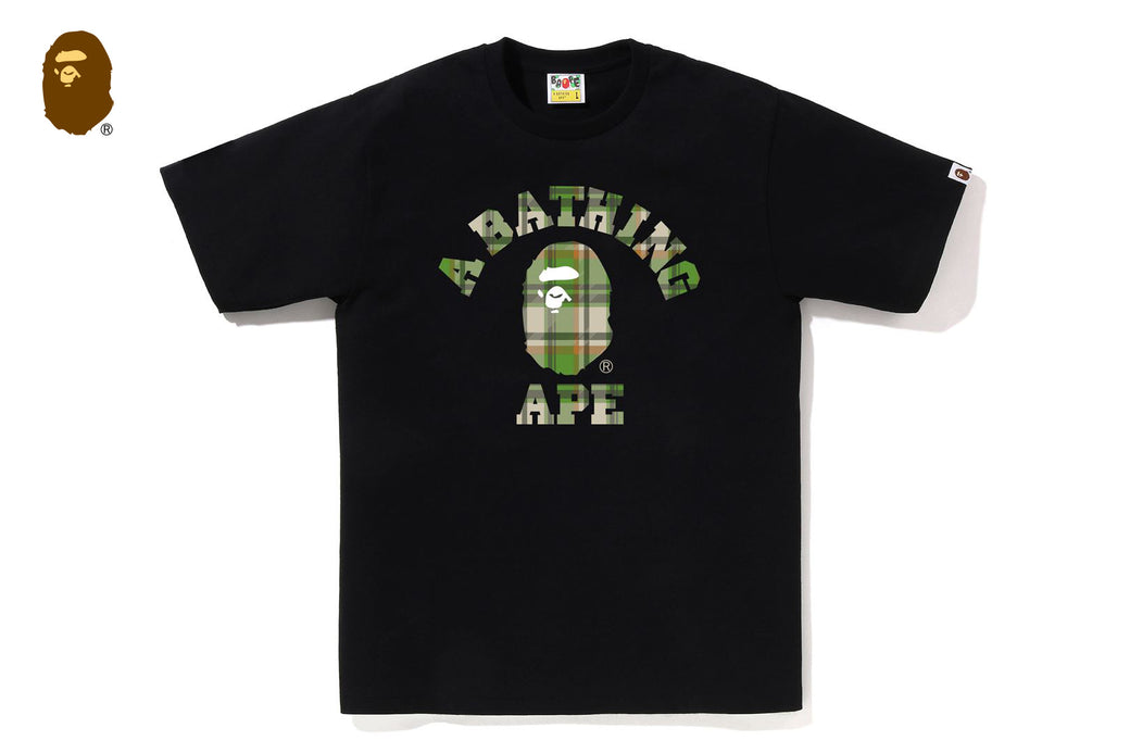 BAPE CHECK COLLEGE TEE | bape.com