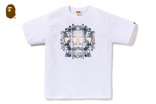 BAPE CHECK UNIVERSITY EMBLEM TEE