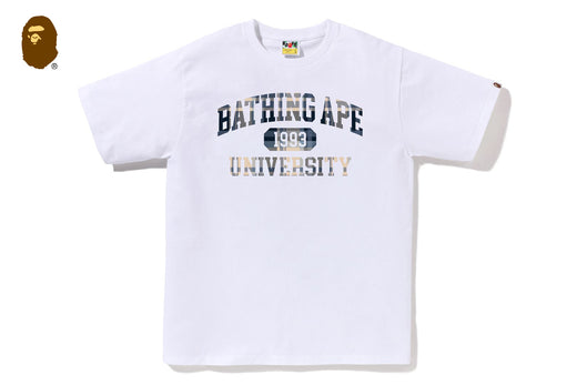 BAPE CHECK UNIVERSITY COLLEGE LOGO TEE