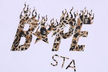 WILD LEOPARD PATTERN BAPE STA LOGO RELAXED FIT TEE