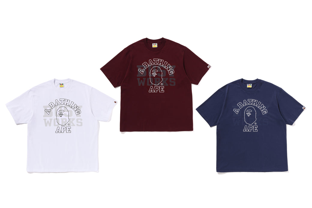 BAPE X MR. COLLEGE RELAXED FIT TEE Sサイズ BAPE X MR. 】COLLEGE