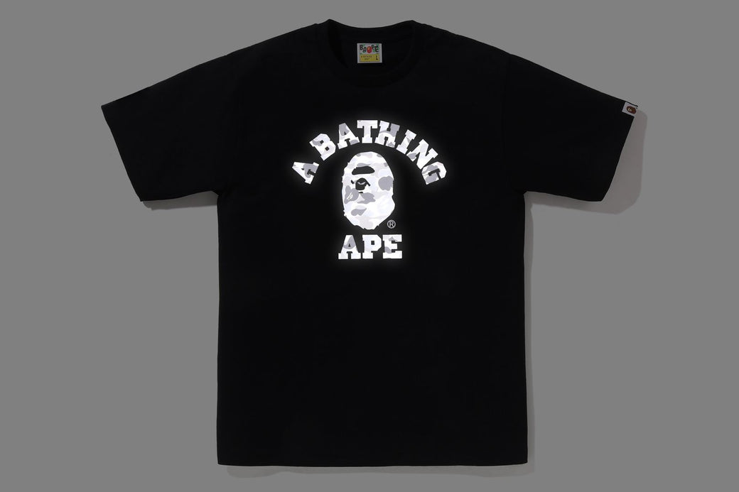 ABC CAMO REFLECTIVE ON COLLEGE TEE | bape.com