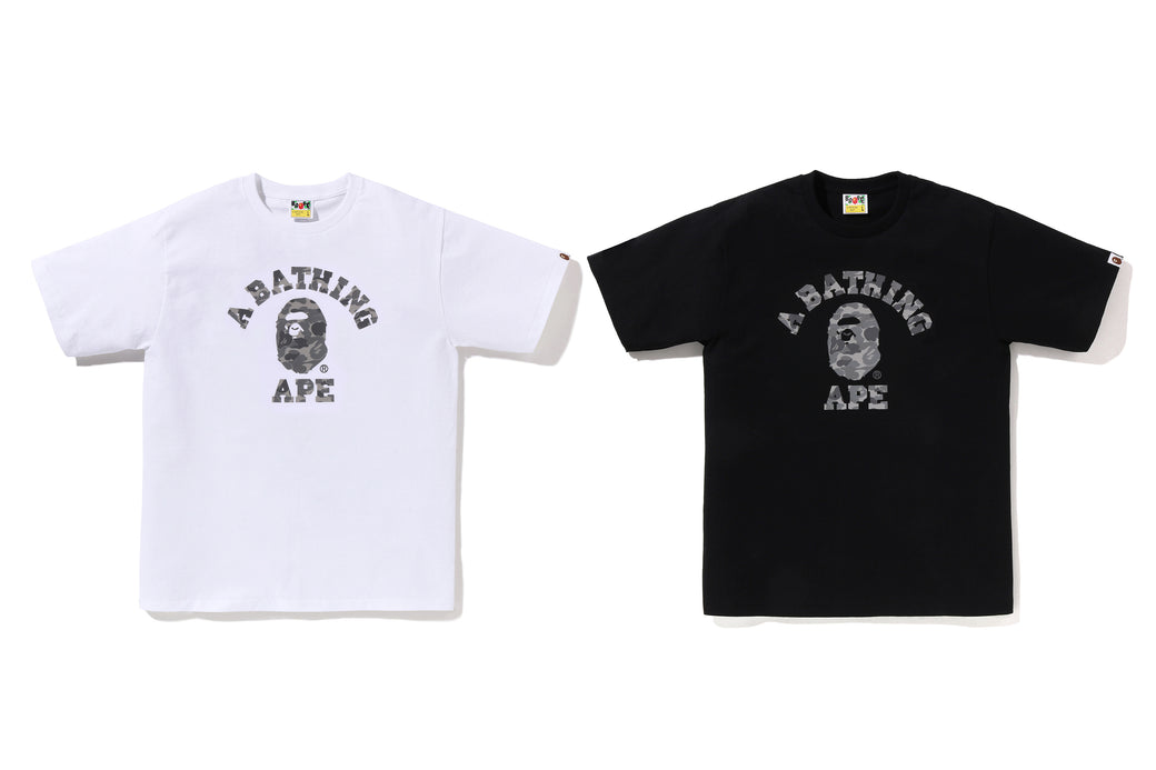 ABC CAMO REFLECTIVE ON COLLEGE TEE | bape.com