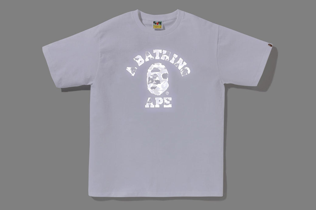 ABC CAMO REFLECTIVE ON COLLEGE TEE | bape.com