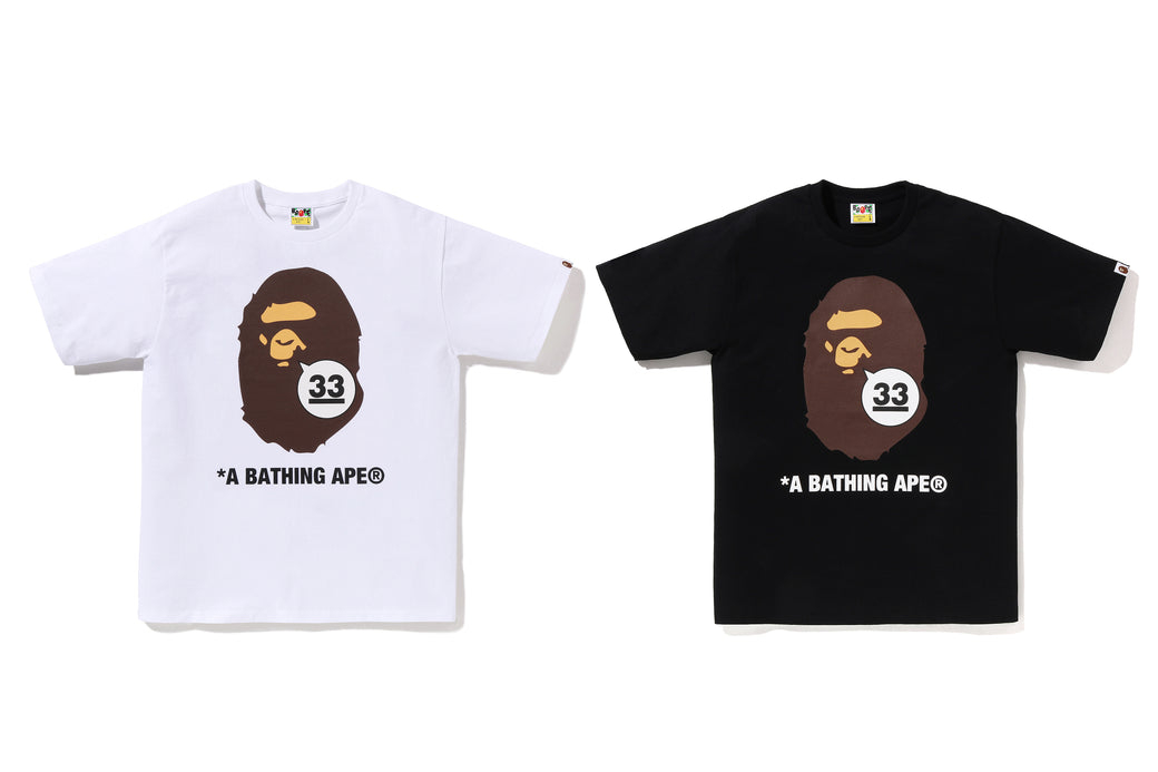 A BATHING APE 33RD ANNIV. APE HEAD TEE | bape.com