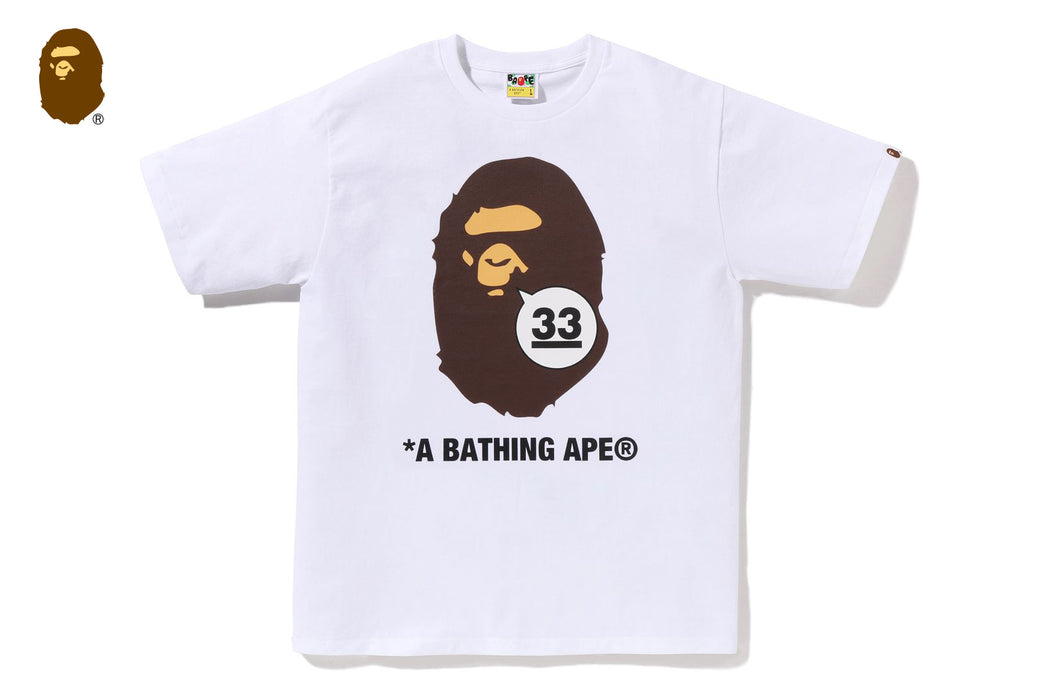 A BATHING APE 33RD ANNIV. APE HEAD TEE | bape.com
