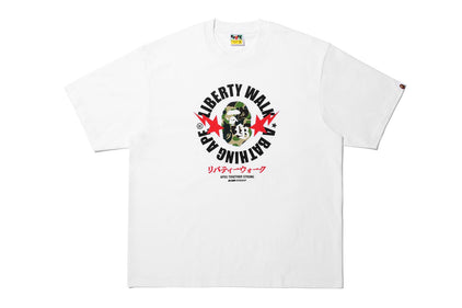 【 BAPE X LIBERTY WALK 】ABC CAMO APE HEAD RELAXED FIT TEE