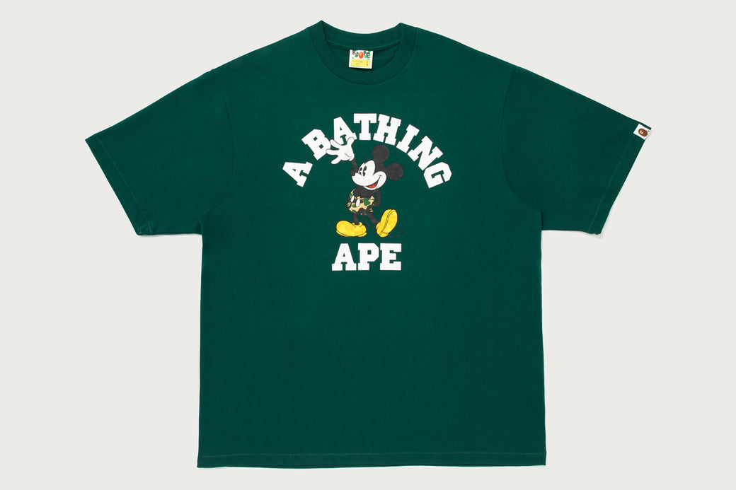 BAPE X DISNEY 】MICKEY MOUSE COLLEGE RELAXED FIT TEE | bape.com