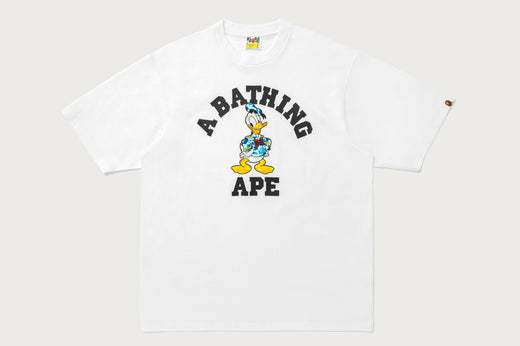 【 BAPE X DISNEY 】DONALD DUCK COLLEGE RELAXED FIT TEE