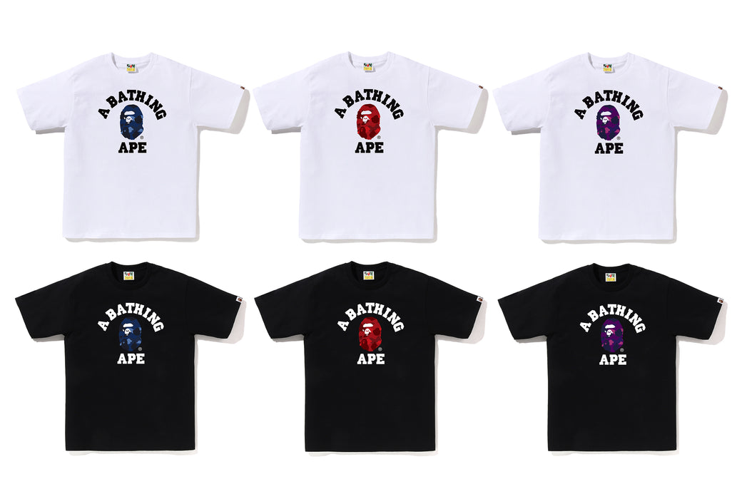 COLOR CAMO COLLEGE TEE | bape.com
