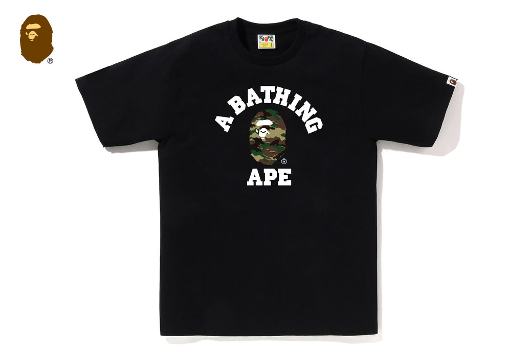 GLITCH WOODLAND CAMO COLLEGE TEE | bape.com