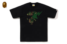 GLITCH WOODLAND CAMO APE FACE STA TEE