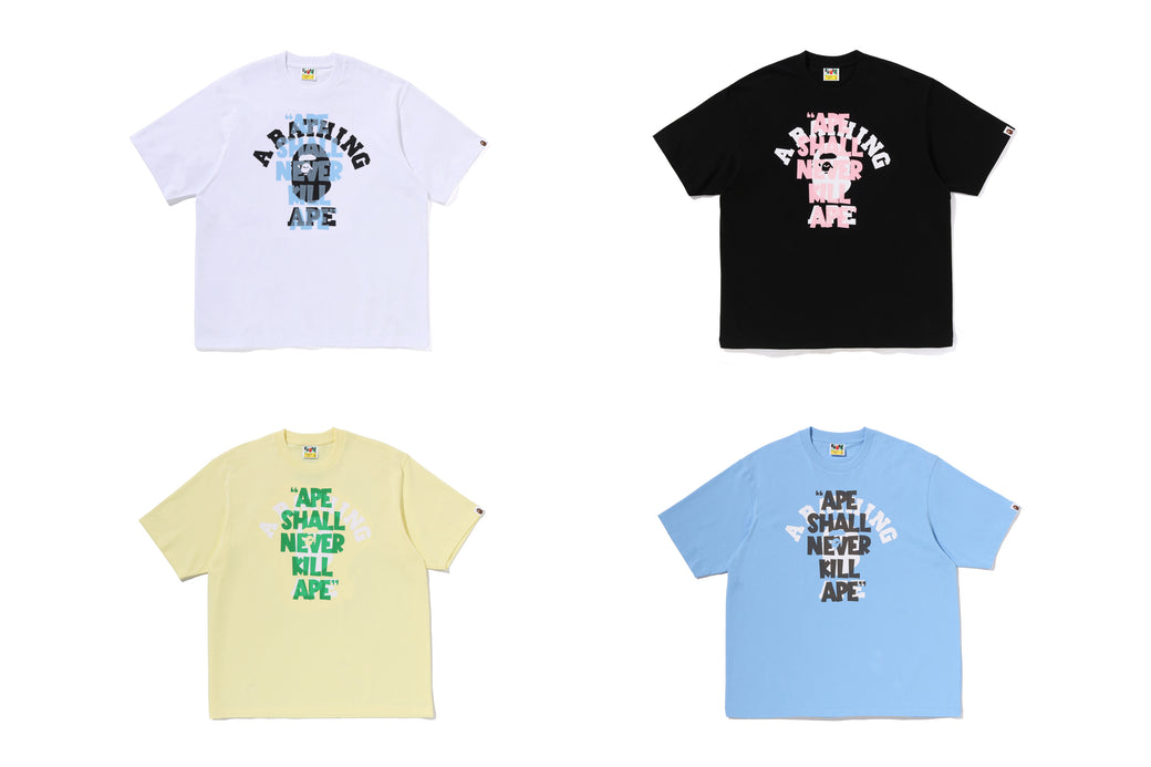 APE SHALL NEVER KILL APE COLLEGE RELAXED FIT TEE | bape.com
