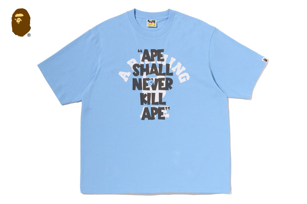 APE SHALL NEVER KILL APE COLLEGE RELAXED FIT TEE | bape.com