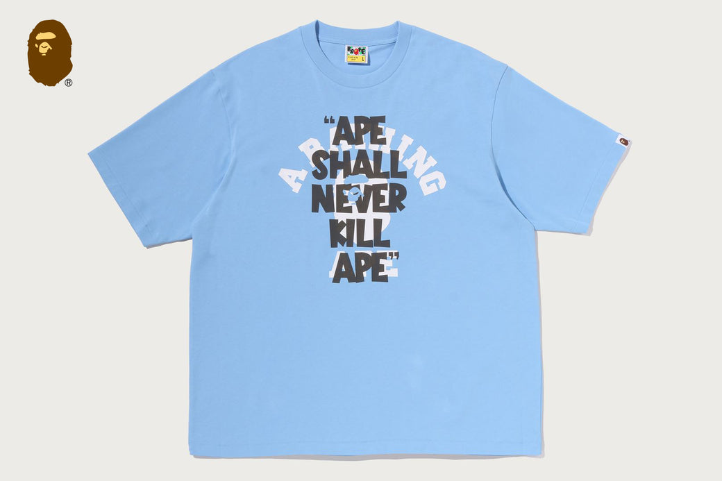 APE SHALL NEVER KILL APE COLLEGE RELAXED FIT TEE | bape.com