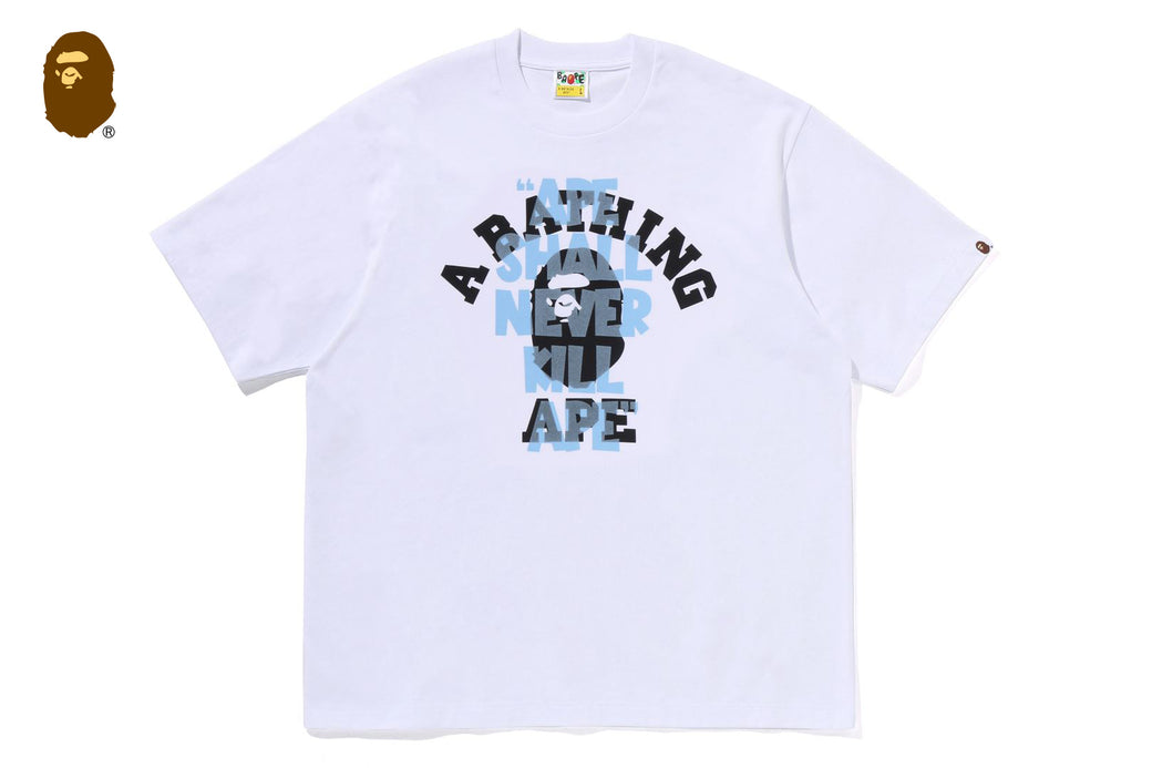APE SHALL NEVER KILL APE COLLEGE RELAXED FIT TEE | bape.com