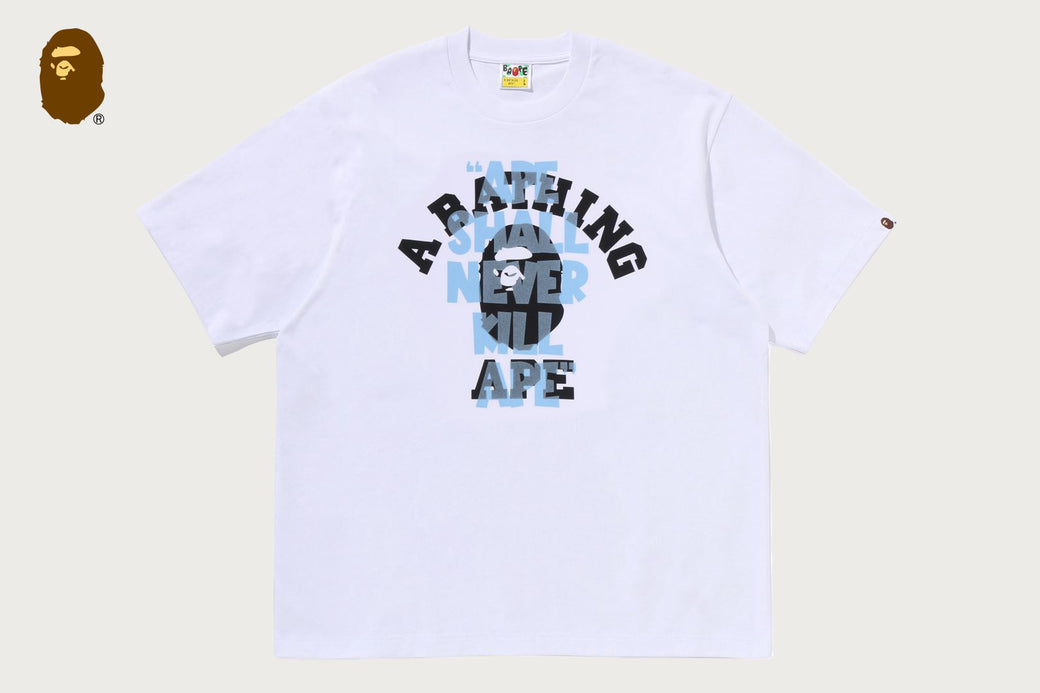 APE SHALL NEVER KILL APE COLLEGE RELAXED FIT TEE | bape.com