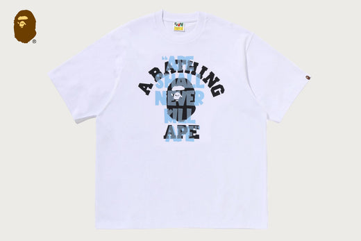 APE SHALL NEVER KILL APE COLLEGE  RELAXED FIT TEE