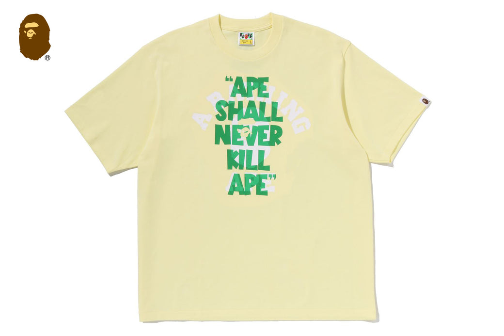 APE SHALL NEVER KILL APE COLLEGE RELAXED FIT TEE | bape.com