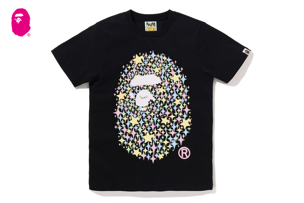 BLING STAR GLITTER APE HEAD TEE | bape.com