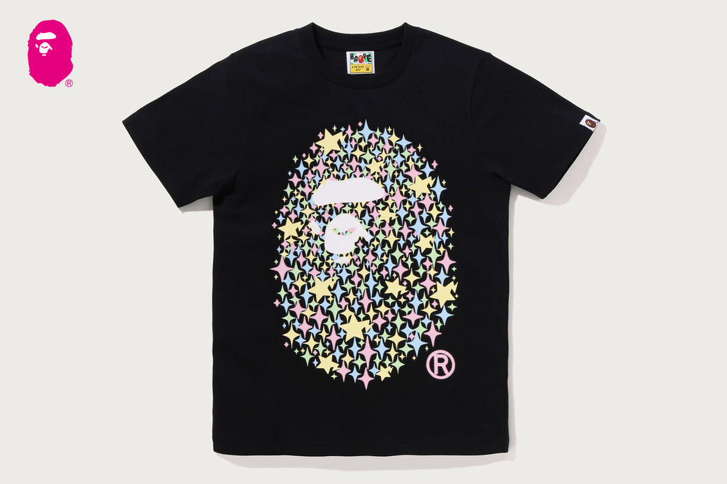 トップス APE BLING STAR GLITTER APE HEAD TEE BLING STAR GLITTER APE HEAD TEE | bape.com