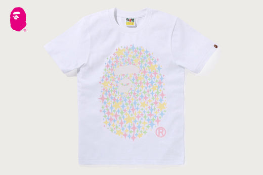 BLING STAR GLITTER APE HEAD TEE