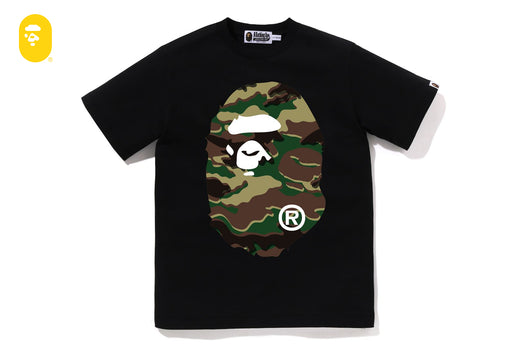 GLITCH WOODLAND CAMO BIG APE HEAD TEE | bape.com