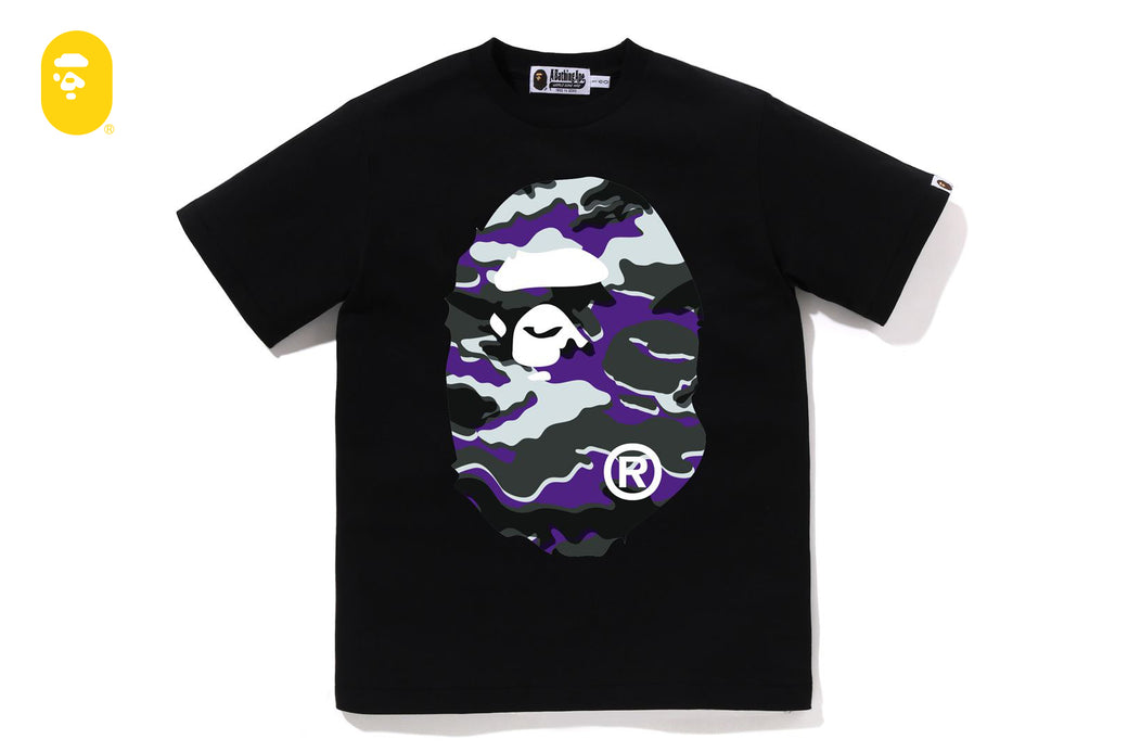 GLITCH WOODLAND CAMO BIG APE HEAD TEE | bape.com