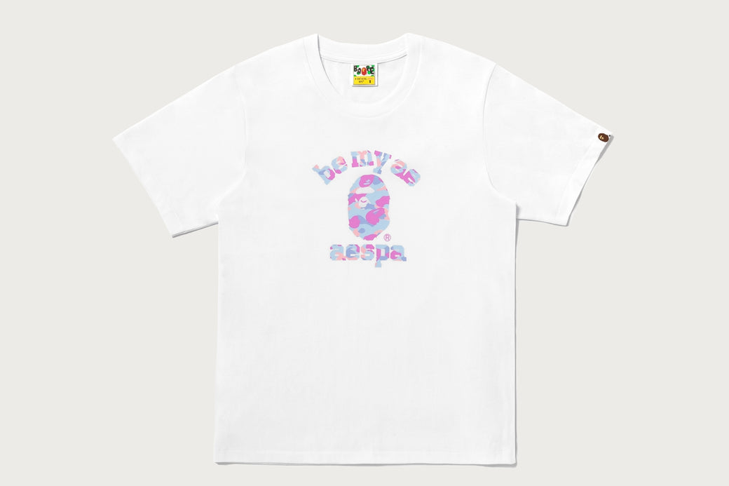 BAPE X AESPA 】COLLEGE RELAXED FIT TEE | bape.com