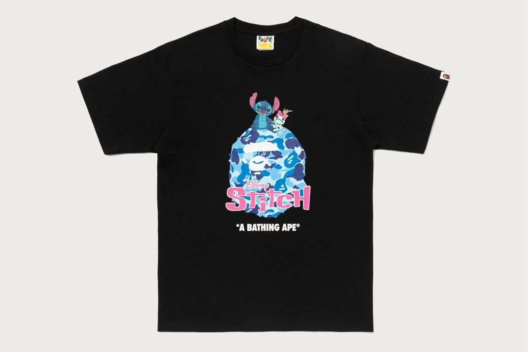 BAPE X DISNEY】 STITCH ABC CAMO APE HEAD TEE | bape.com