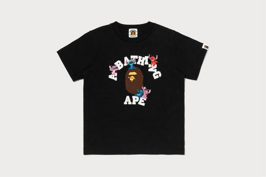 BAPE X DISNEY】 STITCH AND FRIENDS COLLEGE TEE | bape.com