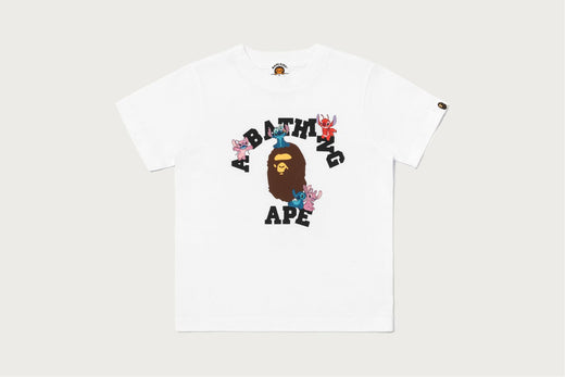 【BAPE X DISNEY】 STITCH AND FRIENDS COLLEGE TEE
