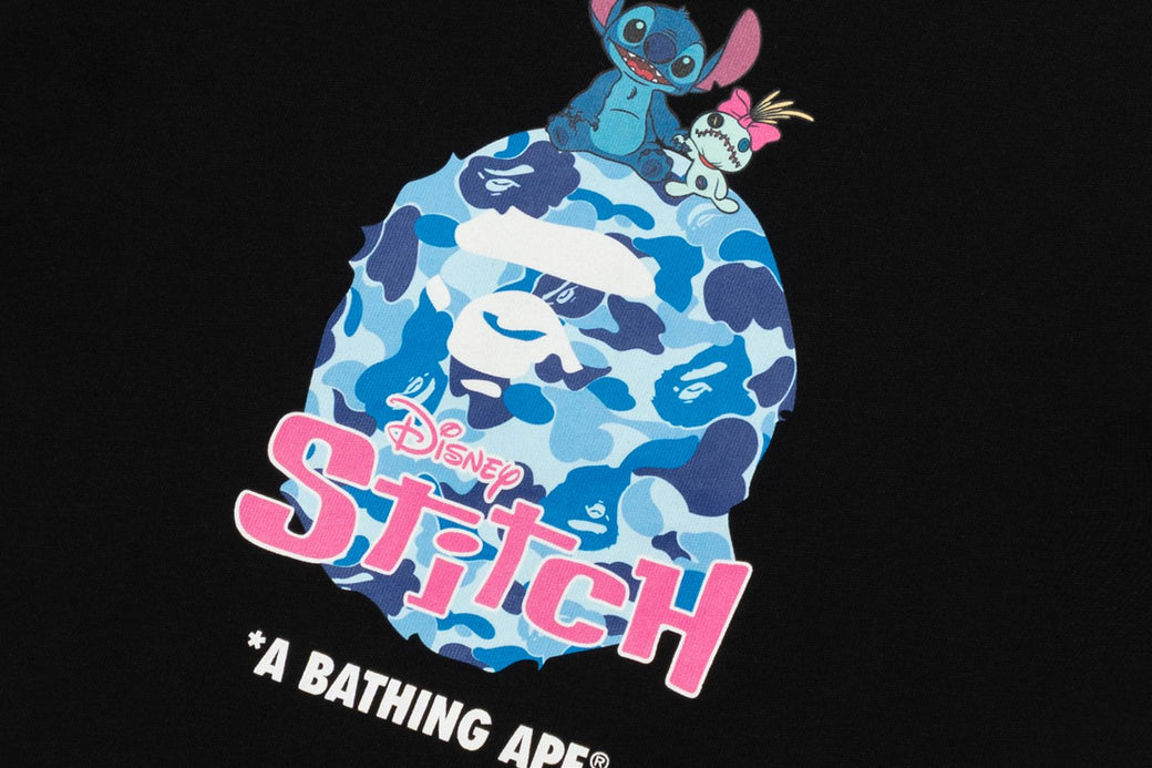 BAPE X DISNEY】 STITCH ABC CAMO APE HEAD TEE | bape.com