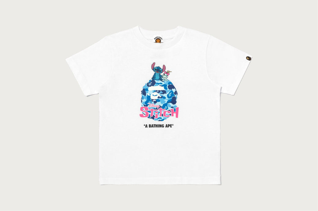 BAPE X DISNEY】 STITCH ABC CAMO APE HEAD TEE | bape.com