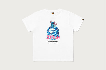 【BAPE X DISNEY】 STITCH ABC CAMO APE HEAD TEE