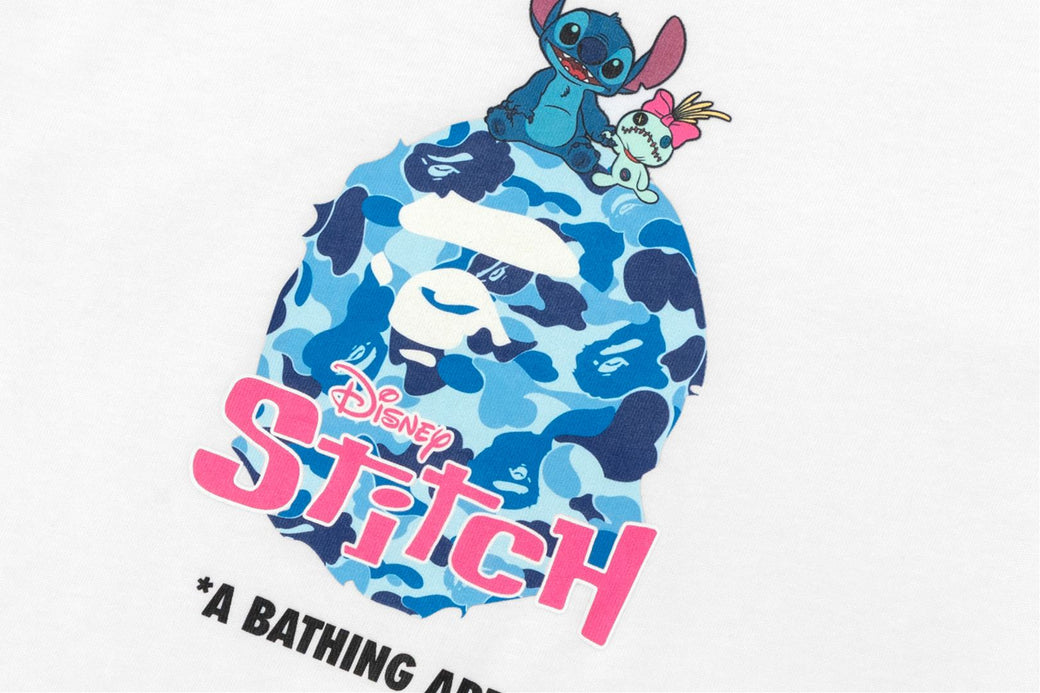 BAPE X DISNEY】 STITCH ABC CAMO APE HEAD TEE | bape.com
