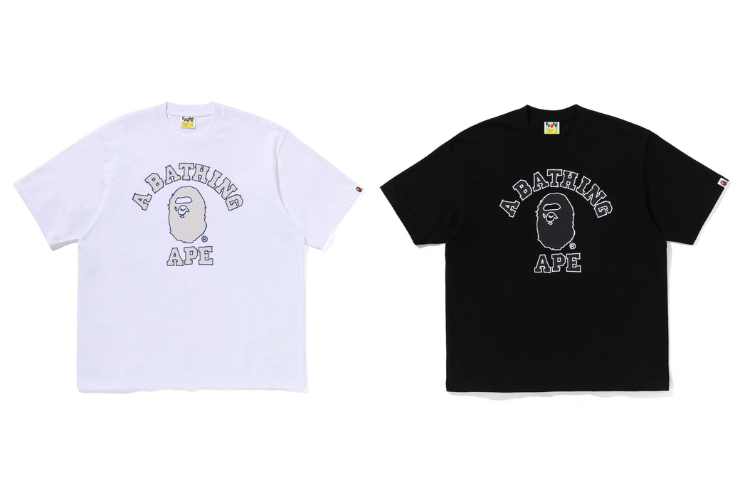 HAND DRAWN OUTLINE COLLEGE RELAXED FIT TEE | bape.com