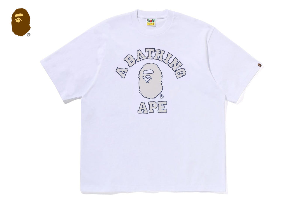 HAND DRAWN OUTLINE COLLEGE RELAXED FIT TEE | bape.com