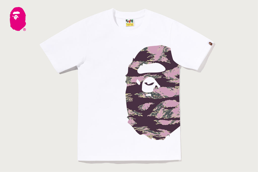 TIGER CAMO SIDE BIG APE HEAD TEE | bape.com