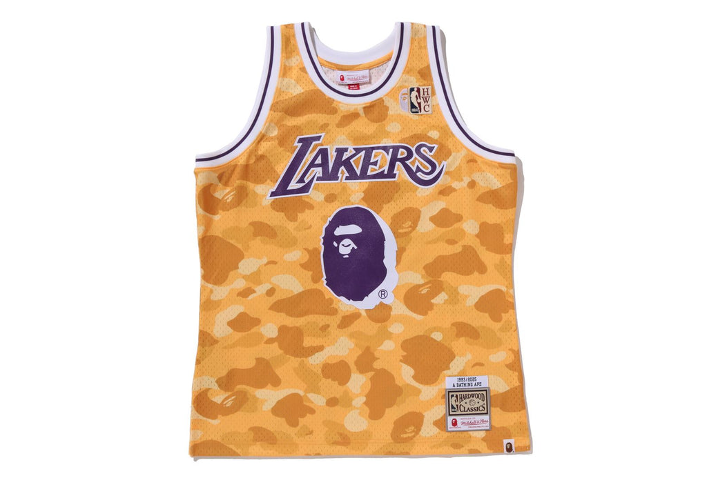 BAPE X M&N NBA 】LOS ANGELES LAKERS SWINGMAN JERSEY | bape.com