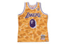 【 BAPE X M&N NBA 】LOS ANGELES LAKERS SWINGMAN JERSEY