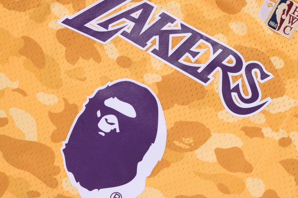 BAPE X M&N NBA 】LOS ANGELES LAKERS SWINGMAN JERSEY | bape.com